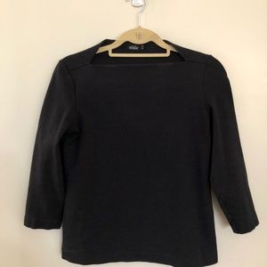 Kate Spade Saturday Boat Neck Black Shirt